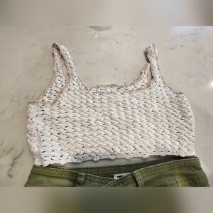 RVCA White Crochet Crop Top